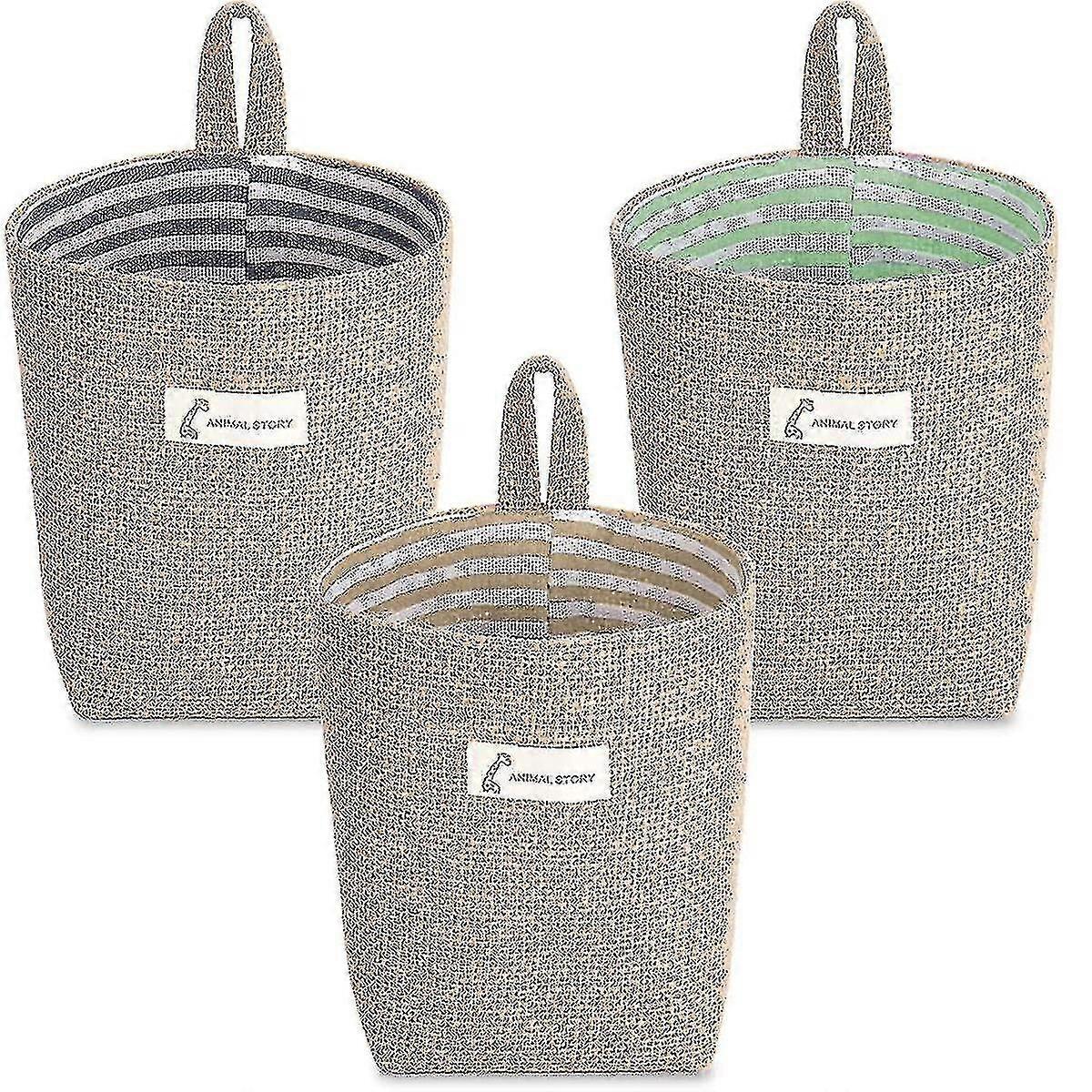 Set Of 3 Hanging Organizer Basket,foldable Storage Box