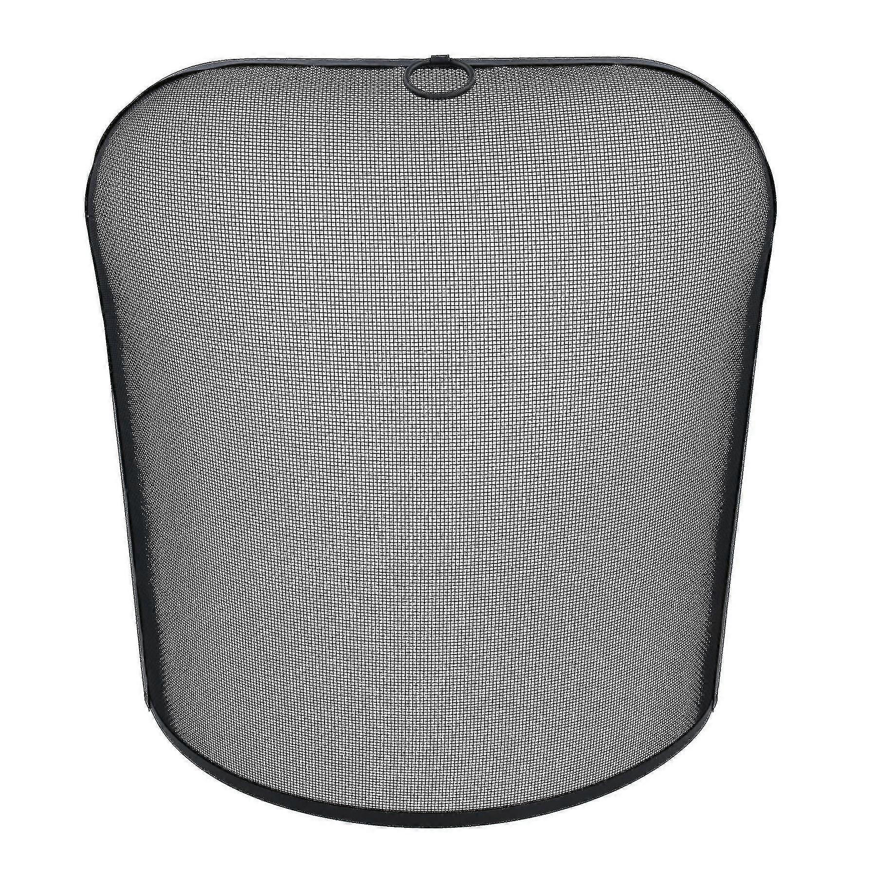 Curved Fire Spark Guard Black Freestanding Fireside Fine Mesh Protector Screen -xx