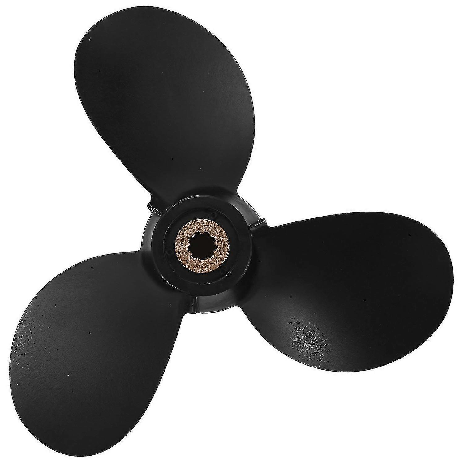 Outboard Propeller 6e0-45941-01-el 7 1/2x8- For 4hp-6hp Plastic Alloy 3 Blade Black 9 Spline Tooth (haoyi)