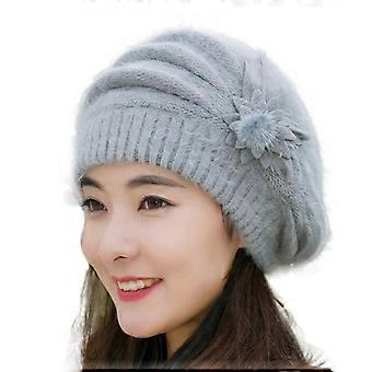 Fashion Womens Flower Knit Crochet Beanie Hat Winter Warm Cap Beret