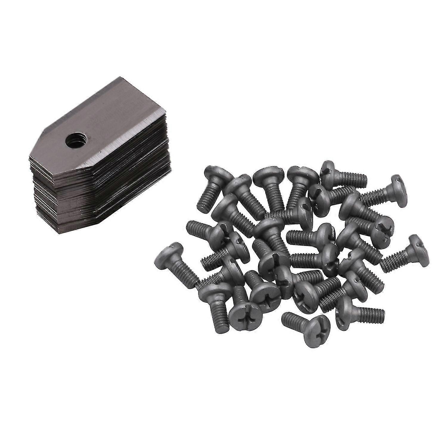 30pcs Lawn Mower Blade Replacement Blade With Screws For Garden Tools