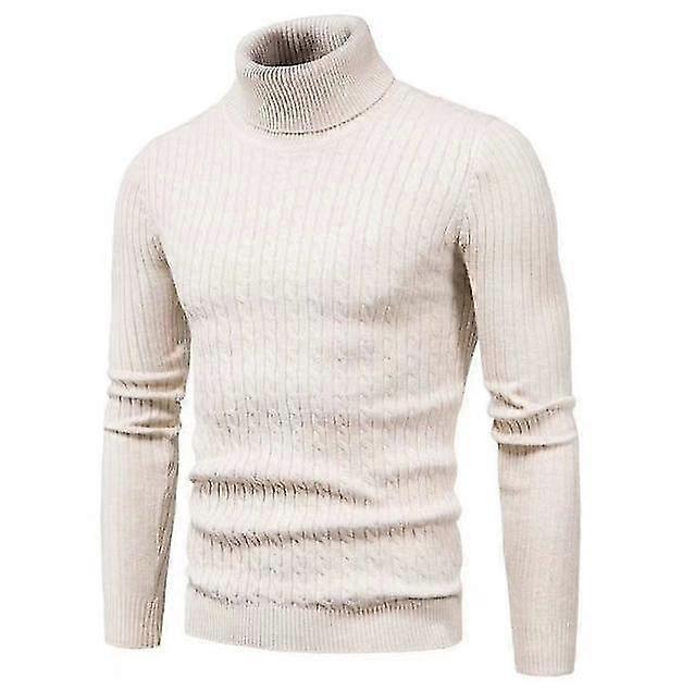 Herren Rollkragenpullover Slim Fit Einfarbige Pullover Boden Strickpullover 7 Farben