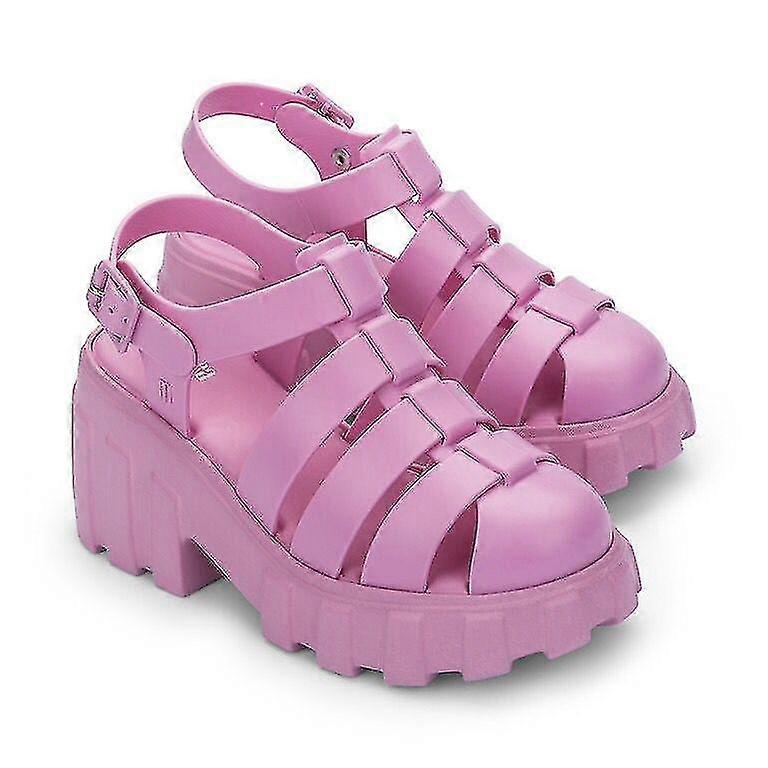 Melissa Ladies High Heel Thick Sole Baotou Jelly Shoes Adult Roman