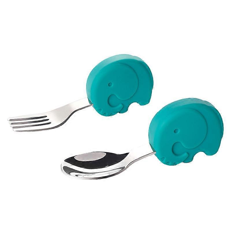 Everyday Baby Set Posate Per Neonati In Acciaio Inox Con Impugnatura In Silicone - Per Imparare A Mangiare Da Soli - 2