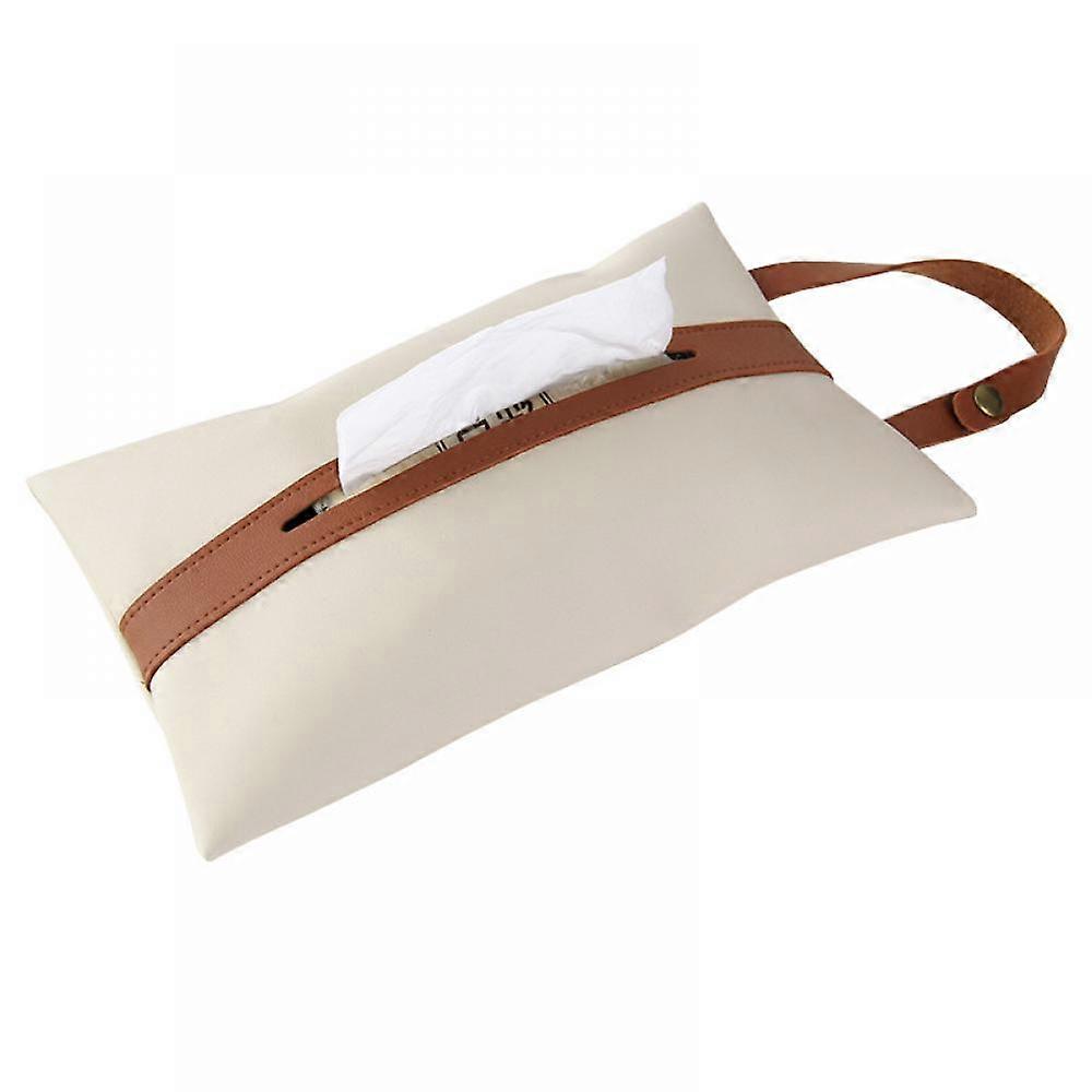 1pc Pu Leather Tissue Box Rectangular Tissue Organizer Organizer Rack Trim Strip