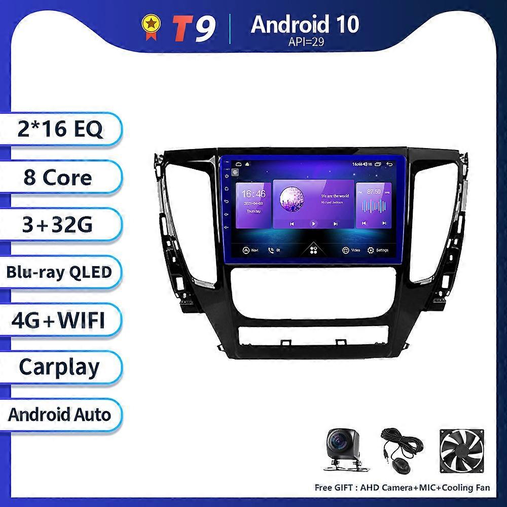 T8 8G 256G Android 10 For Mitsubishi Pajero Sport 3 2016 - 2018 Car Radio Multimedia Player Navigation BT GPS Stereo No Din