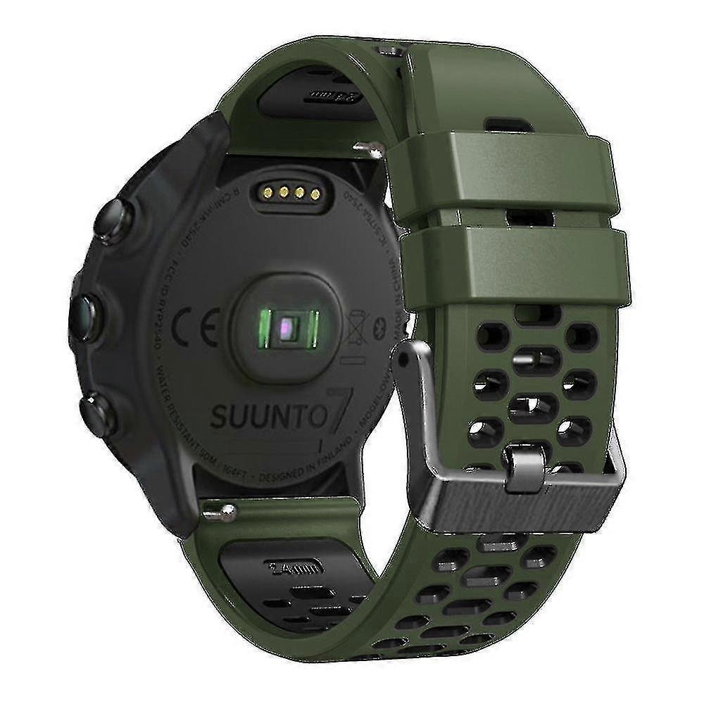 For Suunto 7 / 9 / 9 Baro Dual-color Silicone Watch Band 24mm Multi-hole Design Quick Release Wristb