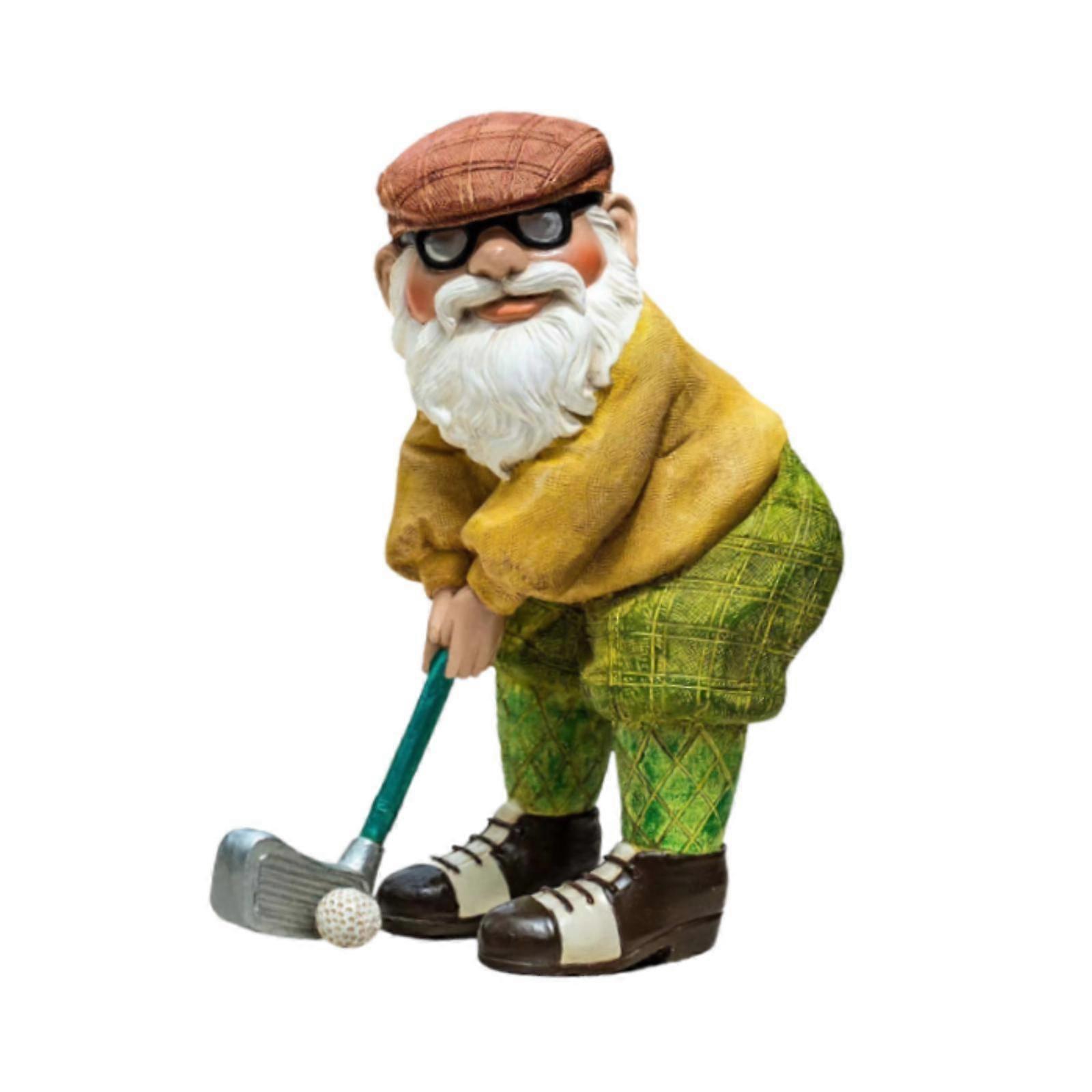 ゴルフドワーフ置物ギフト家の装飾パティオデスク屋内用デスクトップデコレーション12x5x6 cm