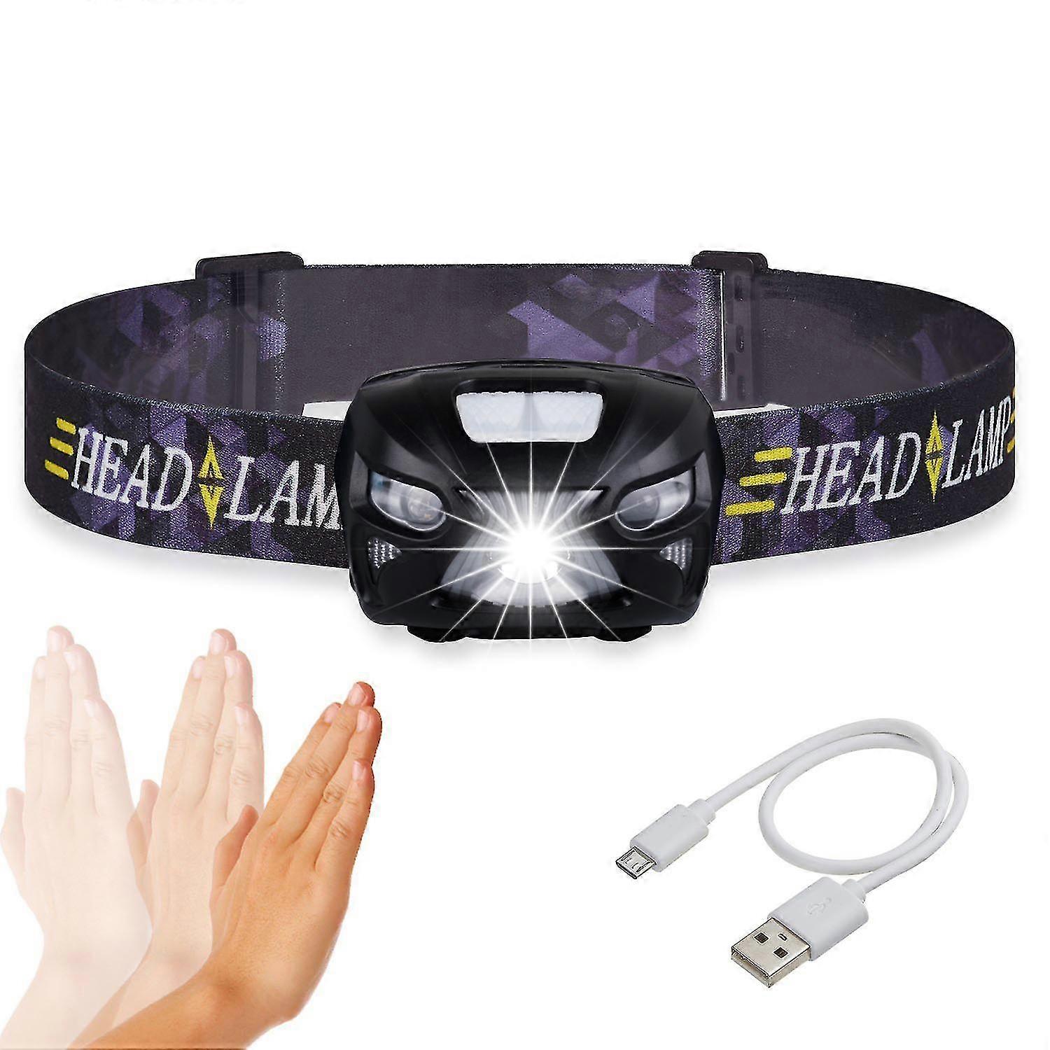 Rechargeable Sensor Headlamp Light Super Bright Led Head Torch Light