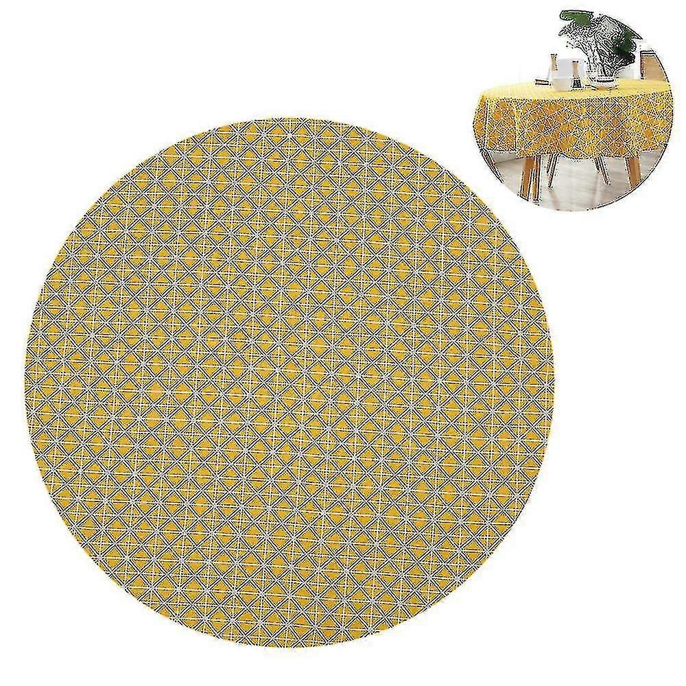 Round Shape Tablecloth Wrinkle Free Anti-fading Tablecloths Outdoor Xxf