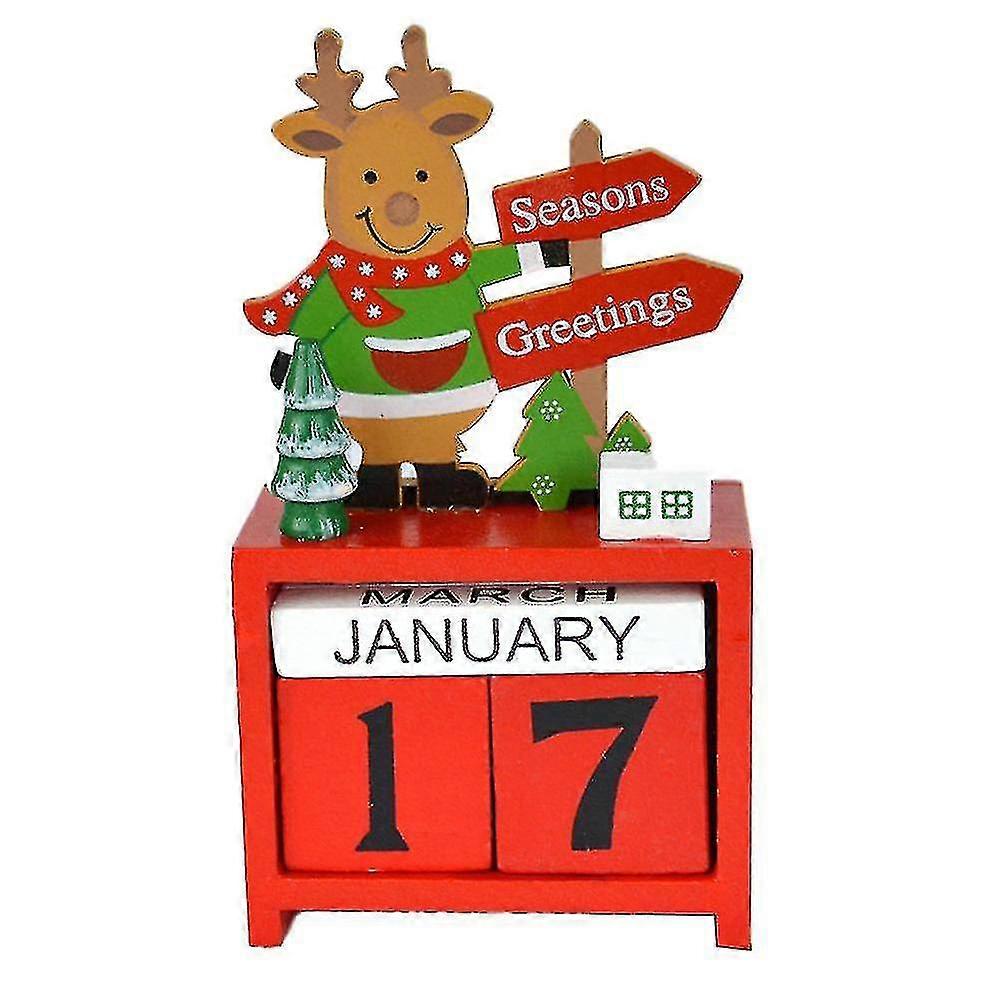 Christmas Countdown Advent Calendar With Number Wooden Blocks, Countdown To Christmas, Desk Calendar Wooden Calendar