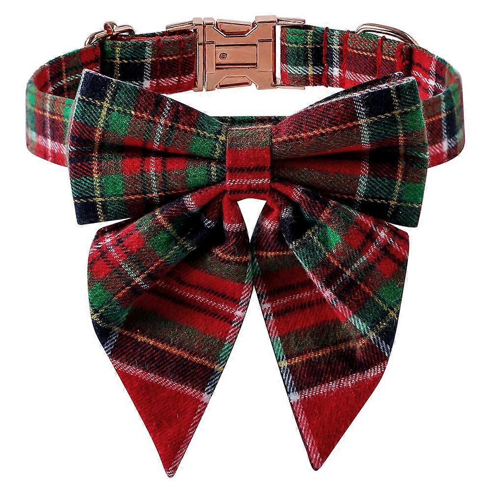 Pet Collar with Bowtie , Comfortable Adjustable Collar with Metal Buckle Can Match Dog Leash
