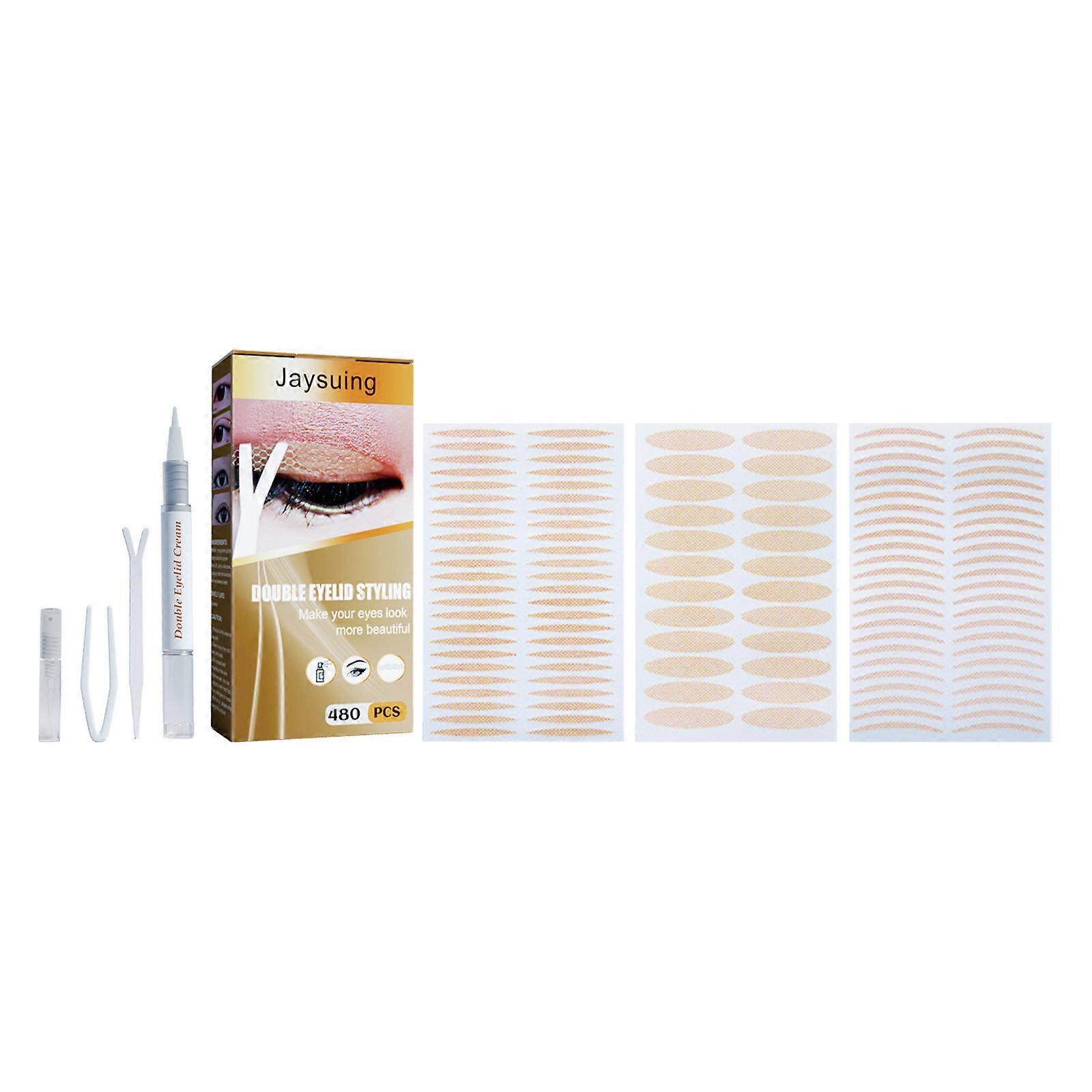 nice Eyelid Tape, Invisible Double Eyelid Lifter Strips, Waterproof Eyelid Stickers with Fork Rods and Tweezers for Hooded, Droopy, Uneven, Mono-eyeli
