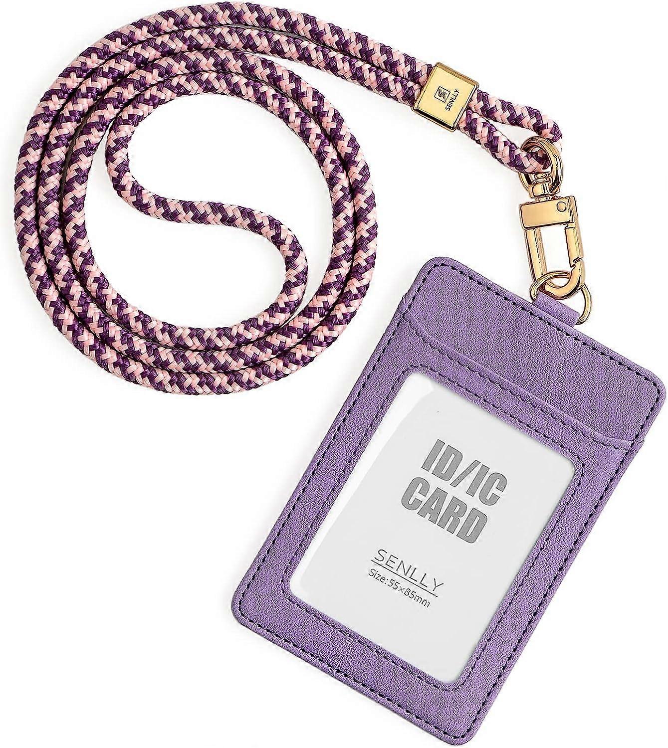 ID Badge Holder with Neck Lanyard, 1 Clear ID Window and 2 Card Slots