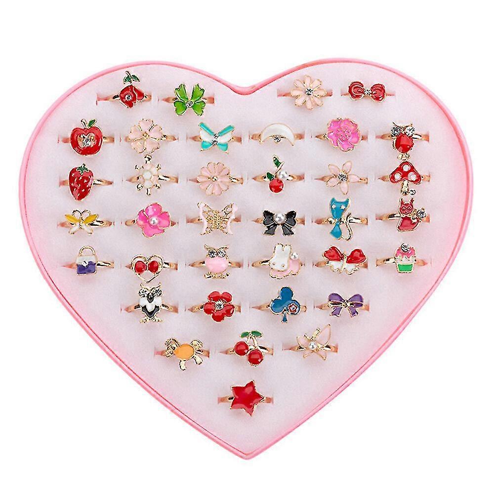 36pcs Alloy Ring Various Kids Ring Costume Accessory Creative Adornment
