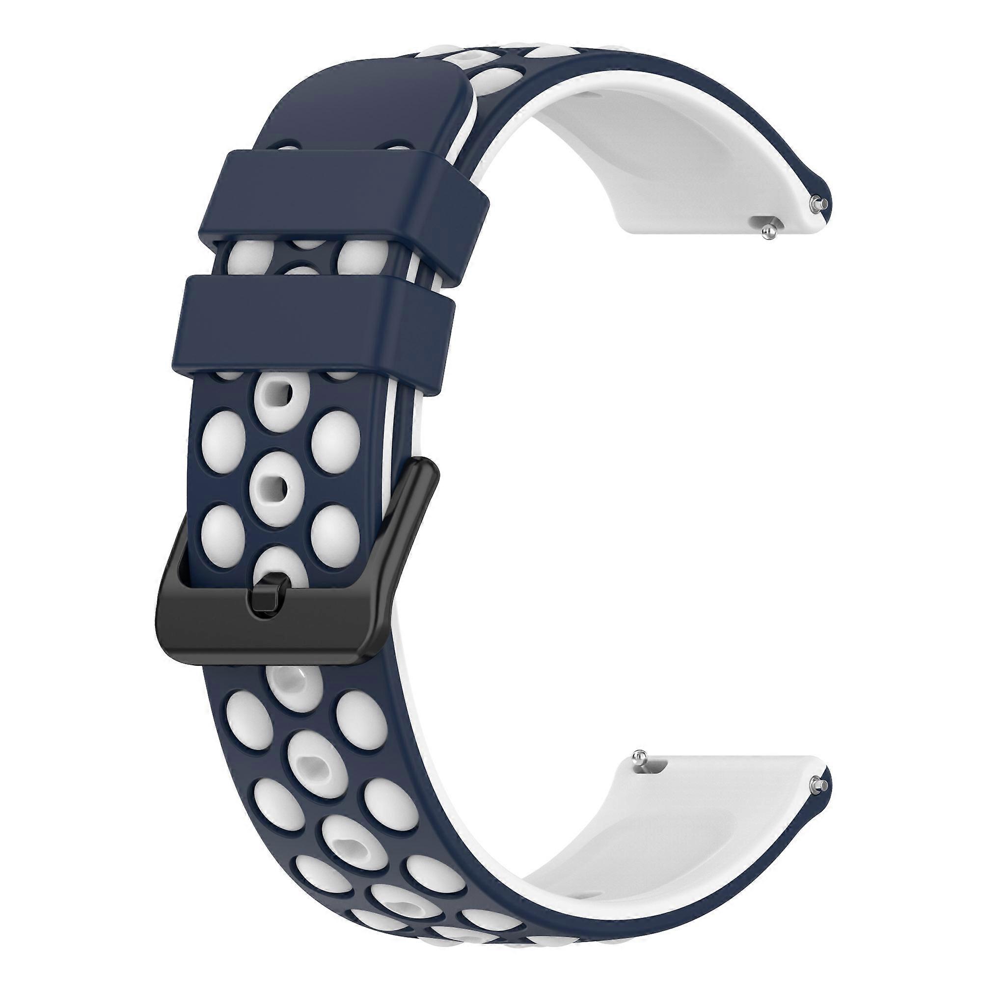 For Garmin Venu 2 Plus/Venu Sq 2 Universal 20mm Soft Silicone Watch Band Big Hole Design Double Color Watch Strap