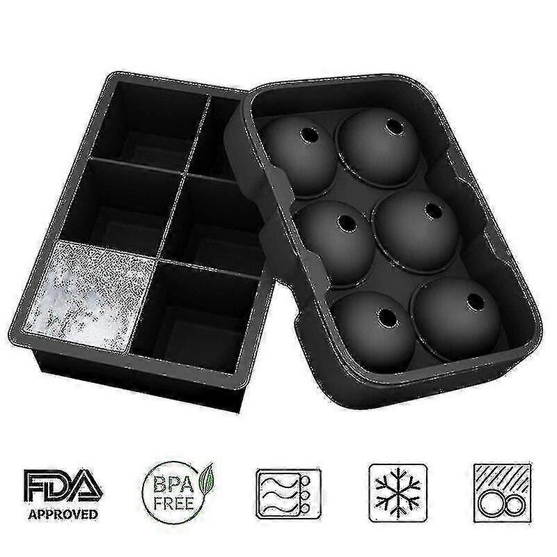 Large Silicone Ice Cube Mold Round Square Ice Ball Mold Set Silicone Ice Cube - Aespa