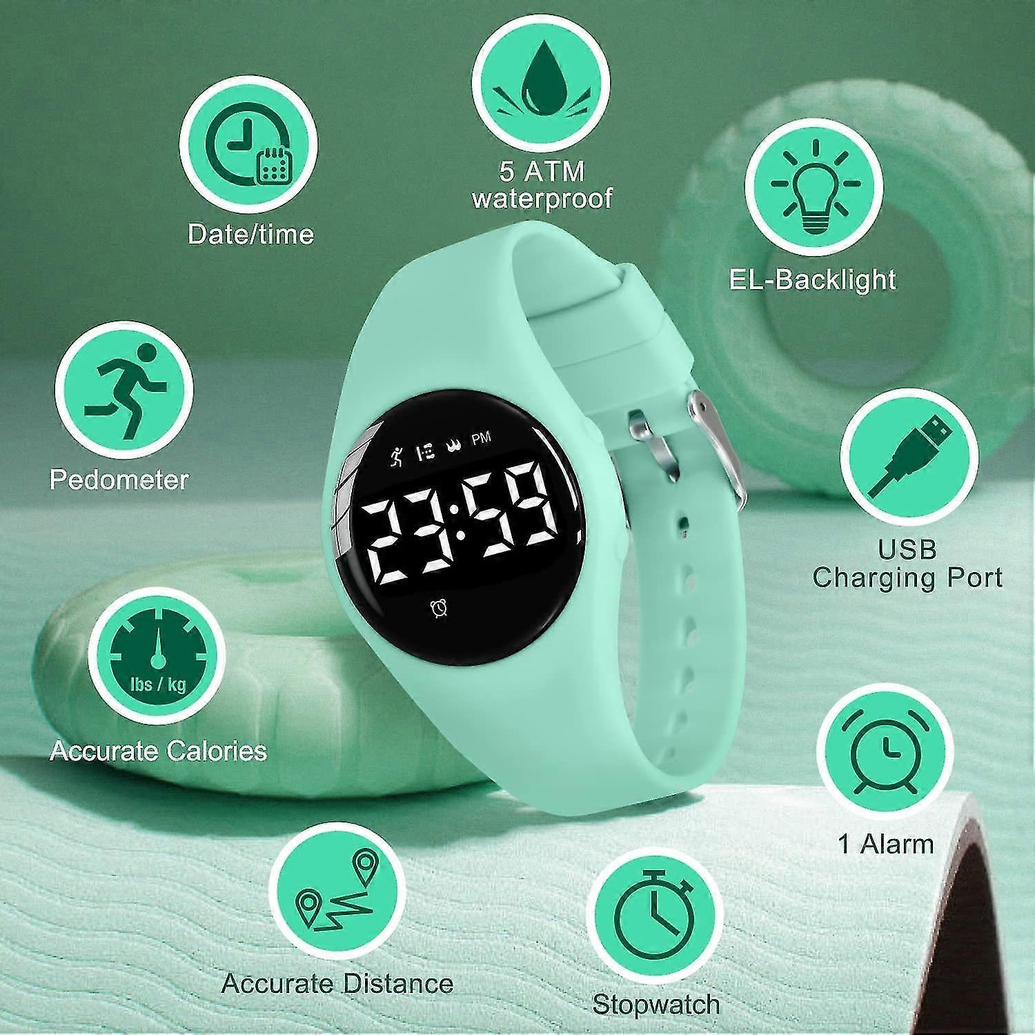 Kids Watch, Tiener Jongen Horloge Digitale Sport Fitness Tracker