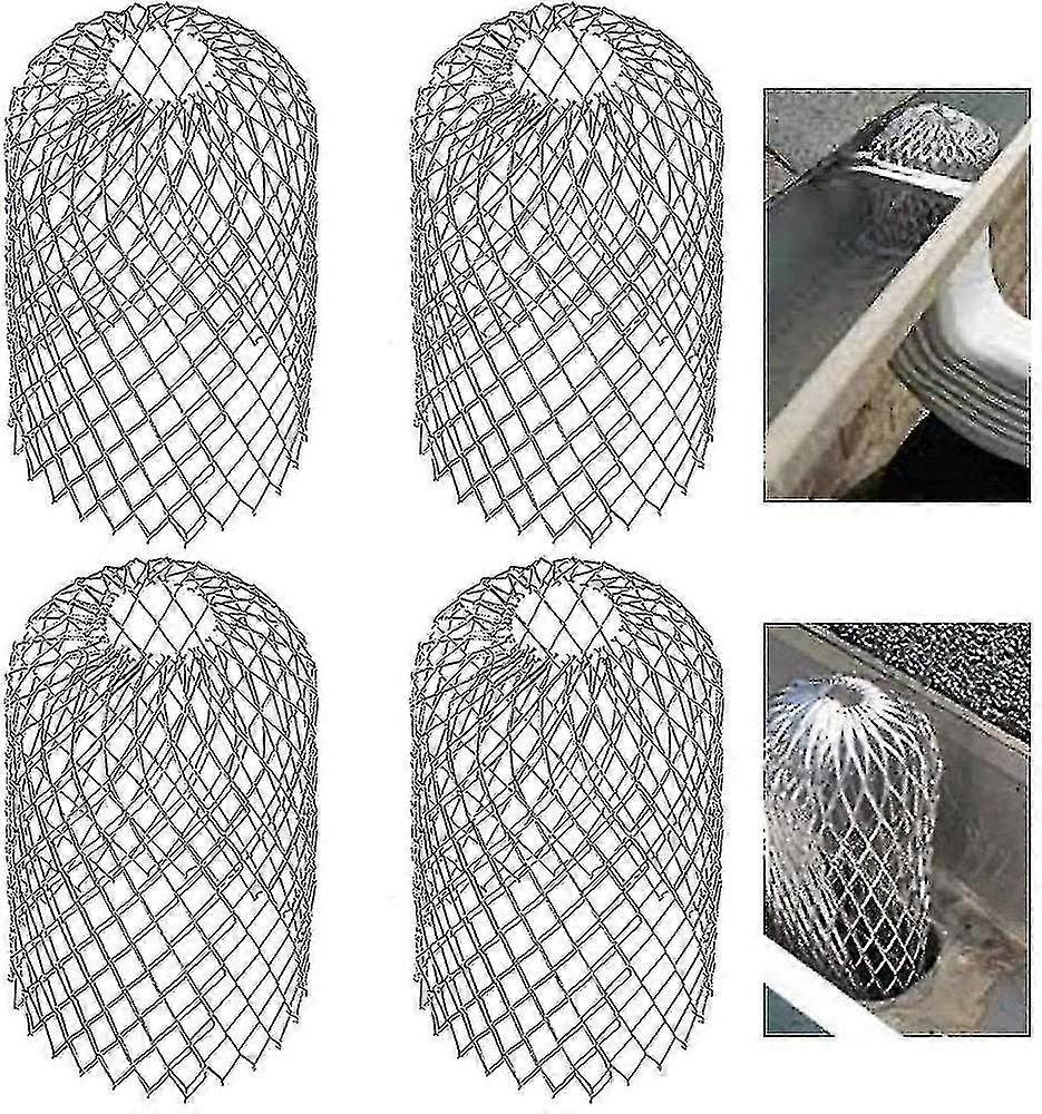 Set Of 4 Metal Gutter Guards Expandable Filter Screen Leaf Strainer Downspout Guards For Gutters Downpipe