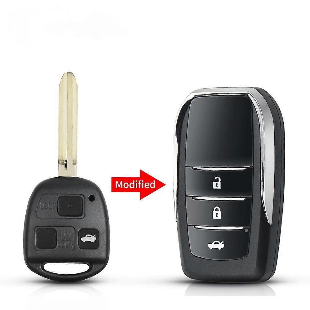 Modified Flip 2/3 Btutons Remote Car Key Shell Fob Blank Case For Toyota Yaris Prado Tarago Camry Corolla Toy43 Blade