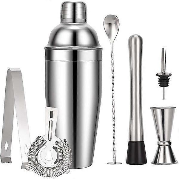Cocktail Bar Set, 7Pieces Cocktail Shaker 750ml Bartender Kit, Stainless Steel Cocktail Shaker, Cocktail Making Set Gift.