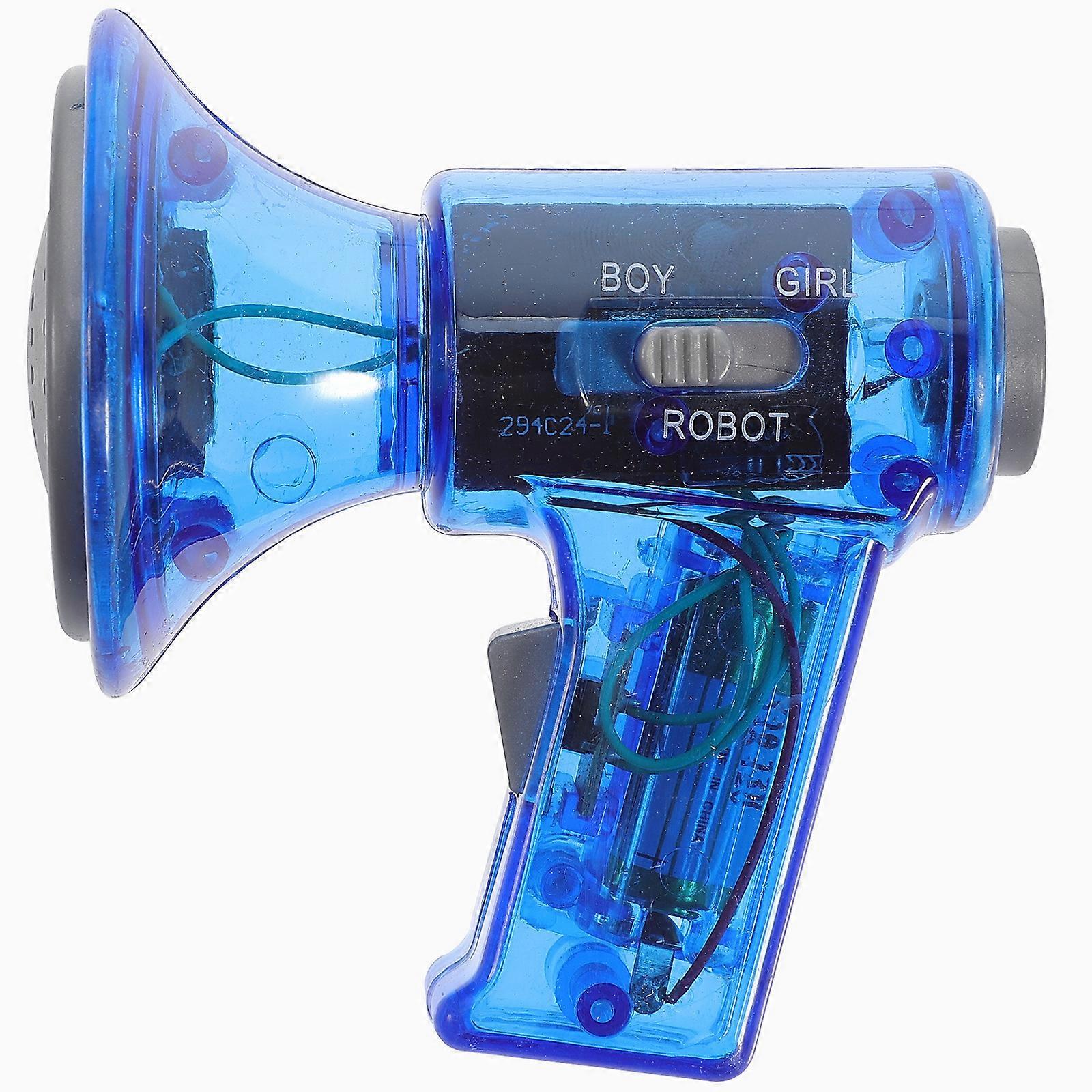 Peuter presenteert stemwisselaar kinderen handheld microfoon speelgoed stemwisselaars stemmodulator