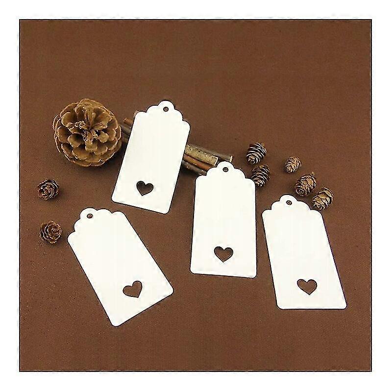 100 Christmas Gift Tags. 4.5cm*9.5cm Kraft Paper Gift Tag And 30m Yellow String Tag (white)