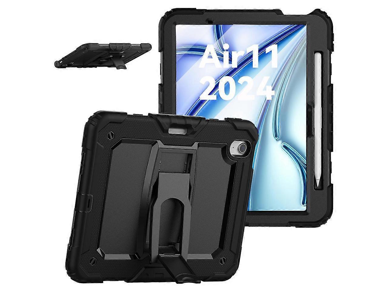 Shockproof Case for iPad Air 11 inch M2 2024 6th Generation A2902 A2903 A2904 with Built-in Screen Protector, Adjustable Stand