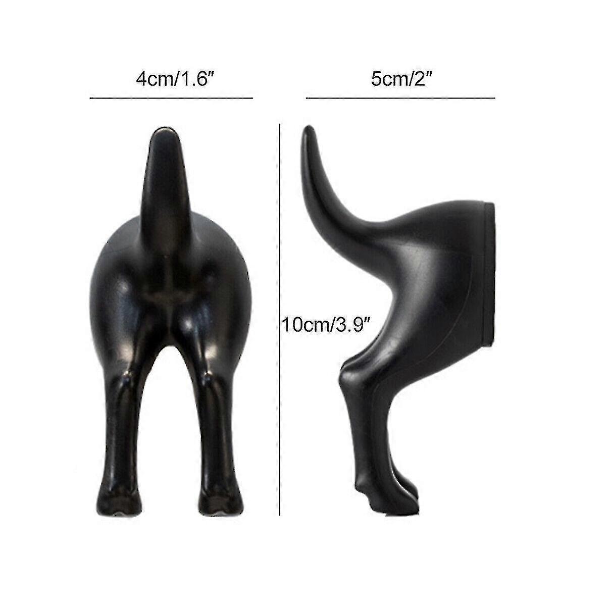 3x Dog Tail Wall Hooks Hangers Black White Green Hanging Hooks