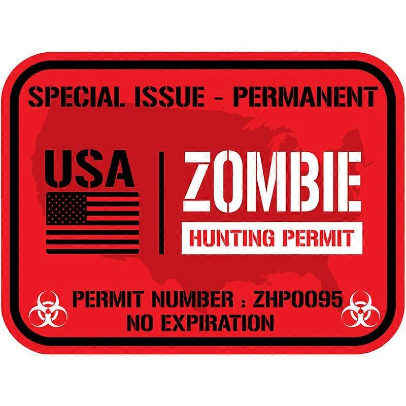 10*8CM 1 Pcs Sell Creative ZOMBIE OUTBREAK RESPONSE TEAM Lnterest USA ZOMBIE HUNTING PERMIT Car Sticker Vinyl Anti-UV PVC