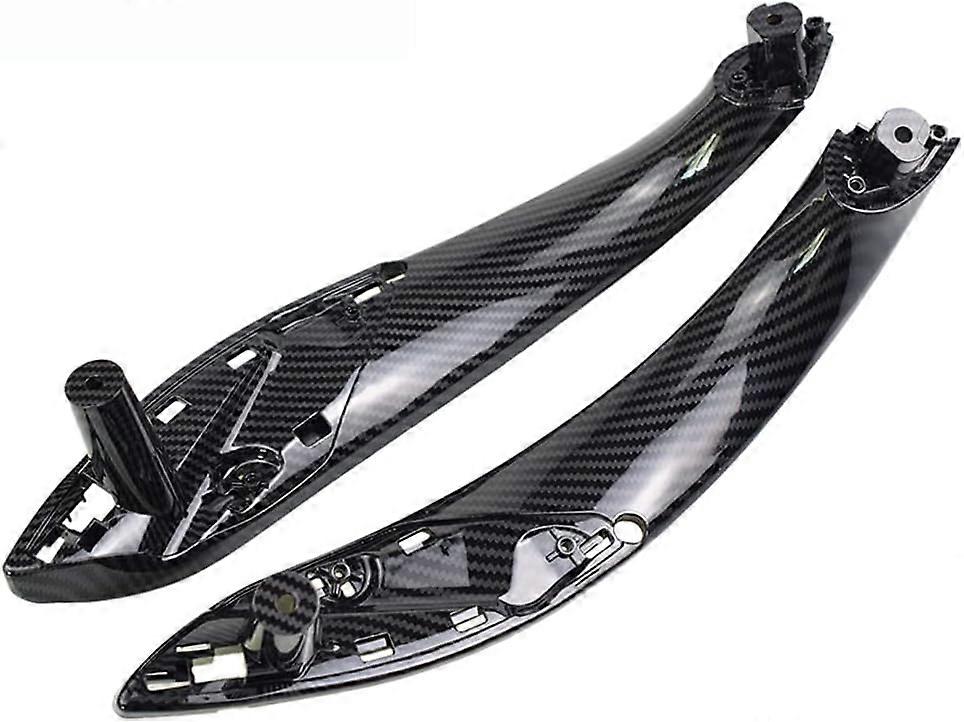 2PCS Carbon Fiber Inner Door Handle B-MW 3 Series F30 F31 F34 F36,Front/Rear Left/Right Side Door Handle Pull Trim Cover for B-MW 316 318 320 325 328