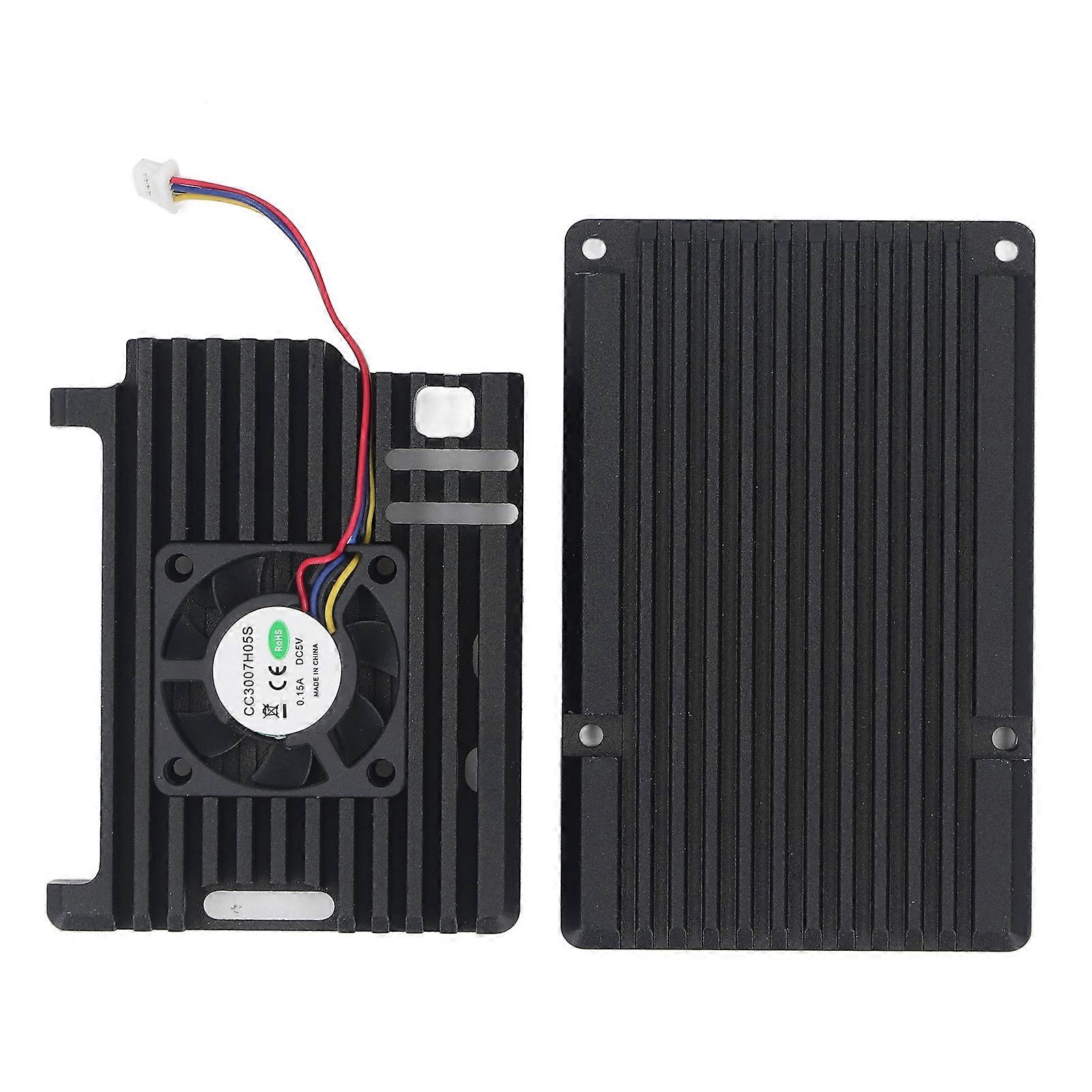 Heatsink Case Aluminum Alloy with PWM Temperature Control Cooling Fan Heatsink Armor Case for RasPi 5