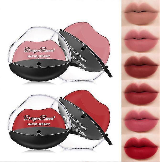 Lip Shape Lazy Lipstick, Waterproof Easy To Color For Women