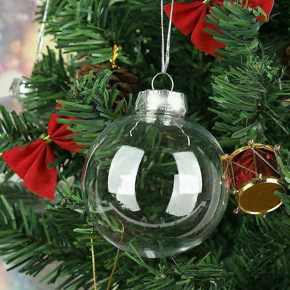 1/5/10Pcs/set Clear Plastic Baubles to Fill Transparent Empty Ball Christmas Ornament Hanging Ball for Xmas Wedding Party DIY Crafts Decor
