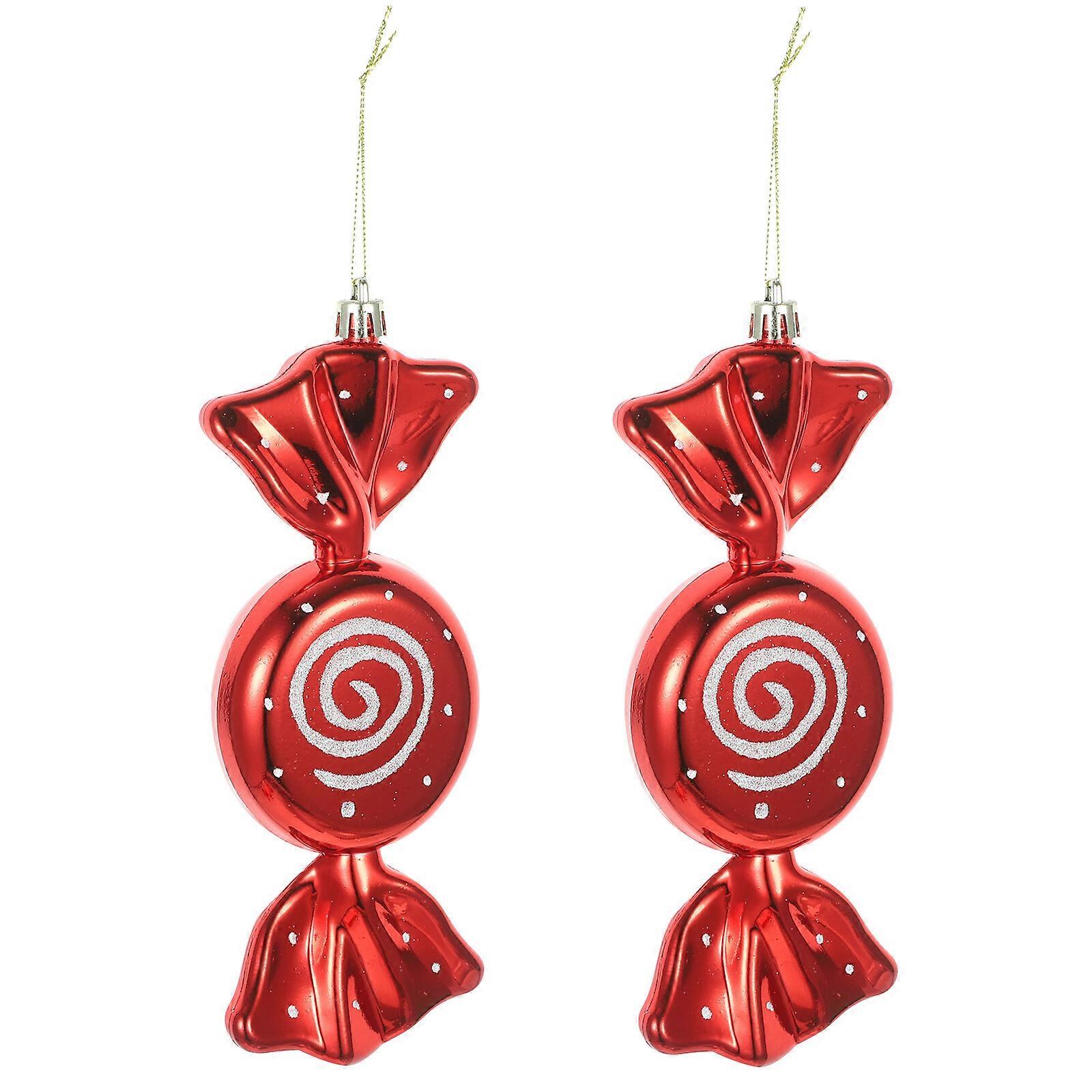 2pcs Christmas Tree Hanging Ornaments Xmas Tree Candy Shape Pendant Xmas Tree Decoration