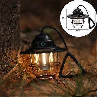 Retro Camping Lamp Rechargeable Mini Hanging Tent Lights Portable Camping Lantern Waterproof Emergency Work Light for Outdoor