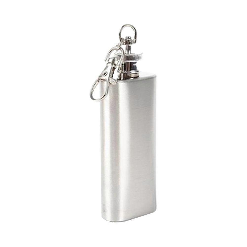2 Ounces Metal Waterbottle Travel Hip Flask Flagon Flask Flat Lid Jug Keychain Hip Flask Keychain