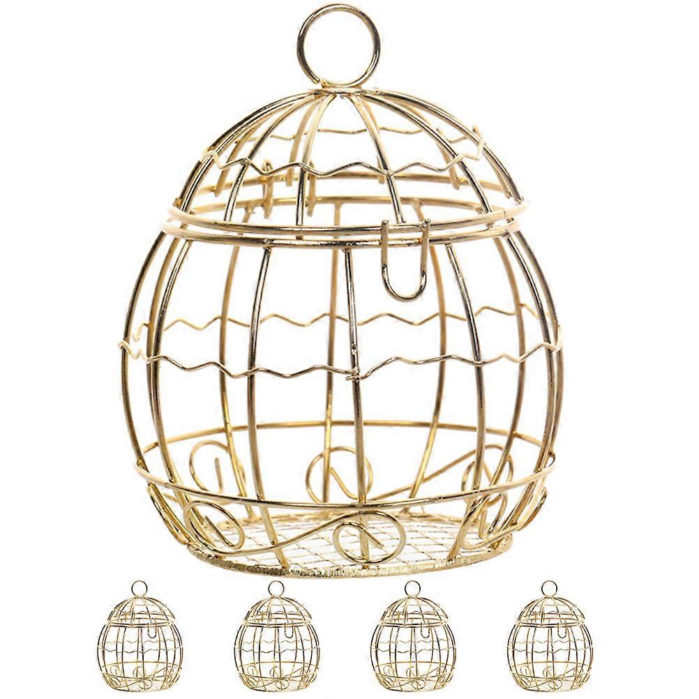 5pcs Gift Packaging Box Hollowed Iron Birdcage Candy Storage Box Candy Box