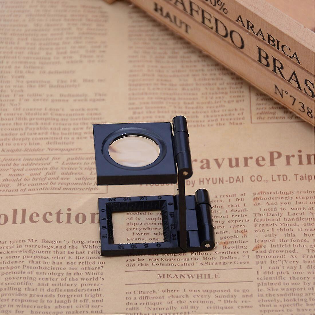 100% New Upgraded Foldable Portable 22mm Magnifier with Inspection Cloth and 10X Magnifying Glass for Reading and Inspection