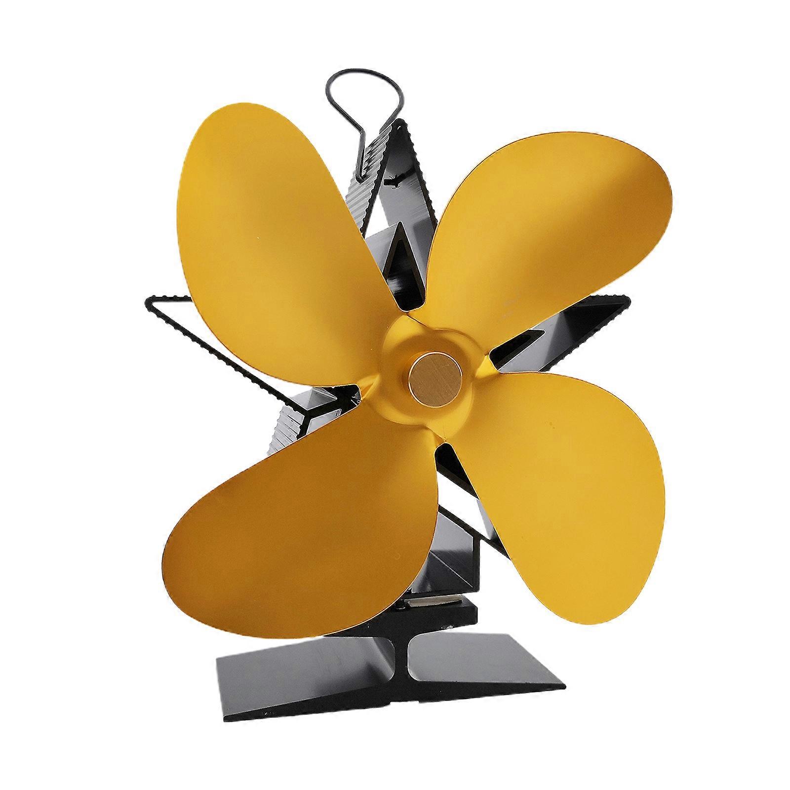 4- Leaf Furnace Fan, Without Electricity Multicolored Fireplace Fan, for Herd Wood Stove, More Automatic and Quiet Operation