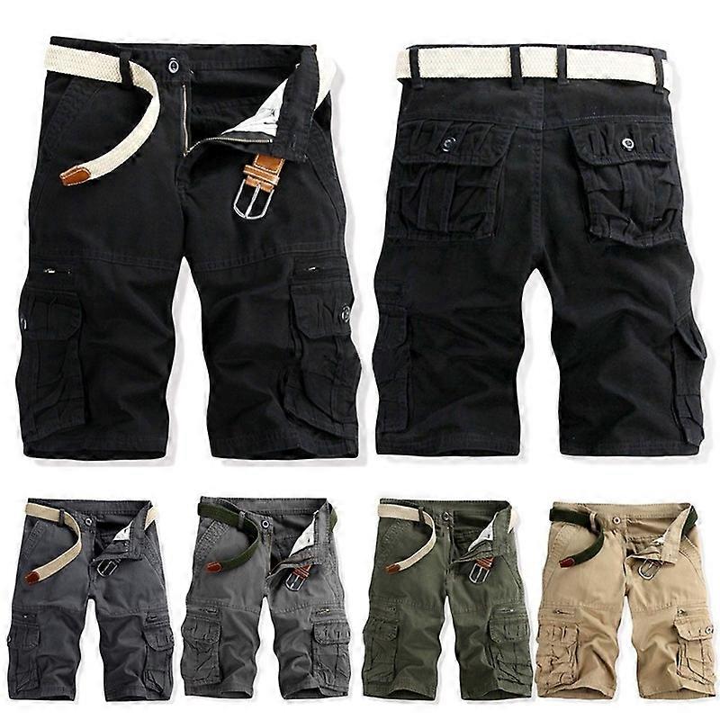 Mens Cotton Solid Loose Shorts