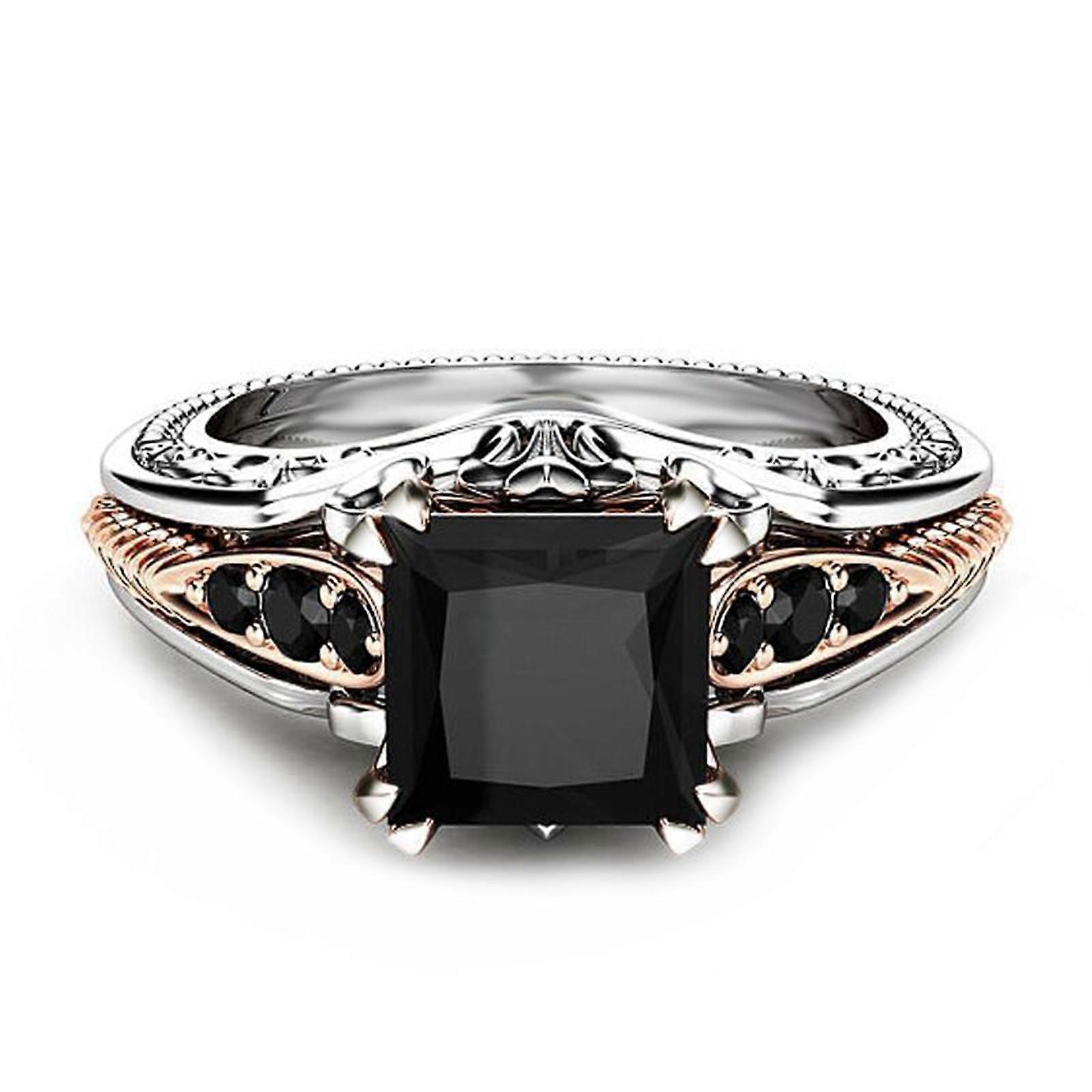Trendy Women Ring Square Cubic Zirconia Not Easy to Break Accessories Elegant Finger Ring for Banquet