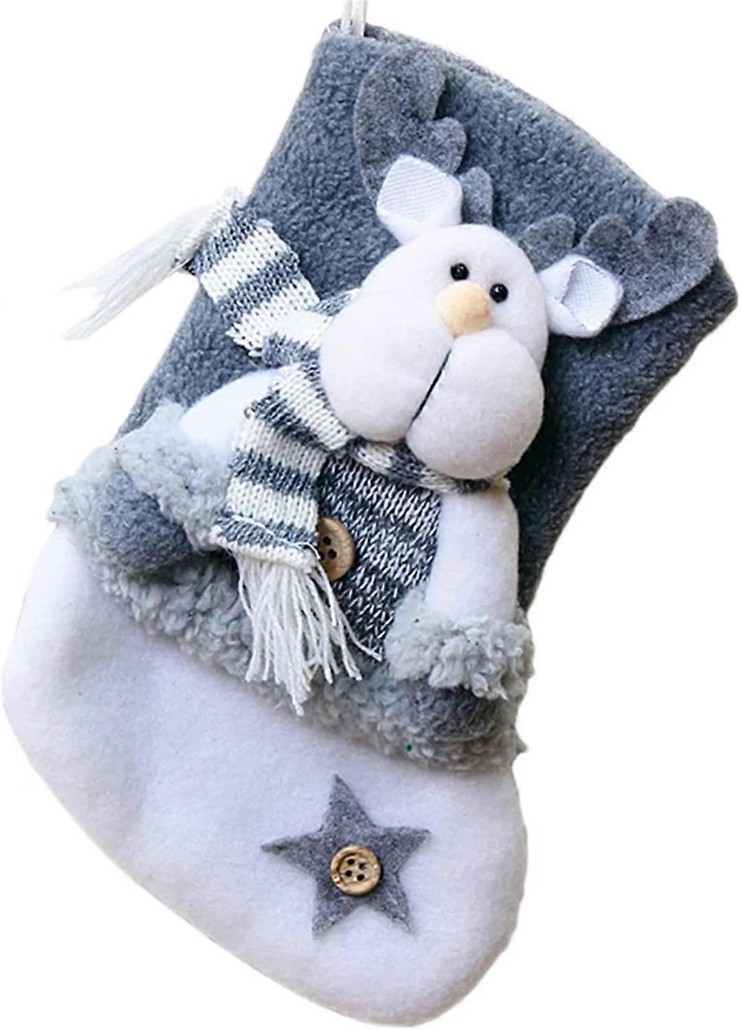 Flanel Noel Çorap Asılı Noel Baba Kardan Adam Ren Geyiği Çorapları Parti Dekoru Için (DF-4)