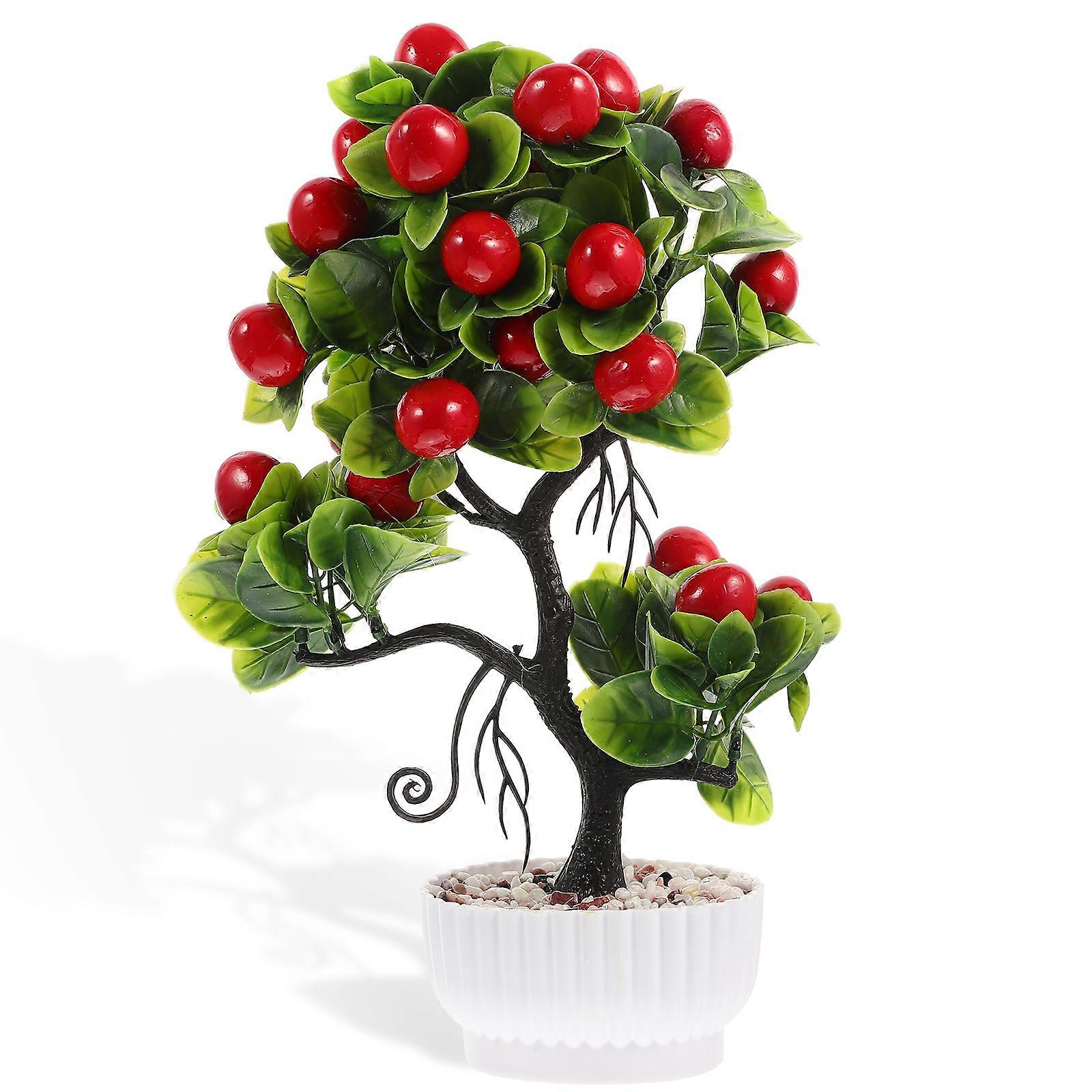 Réaliste Potted Artificial Fruit Tree Simulation Tabletop Tree Plant Decor