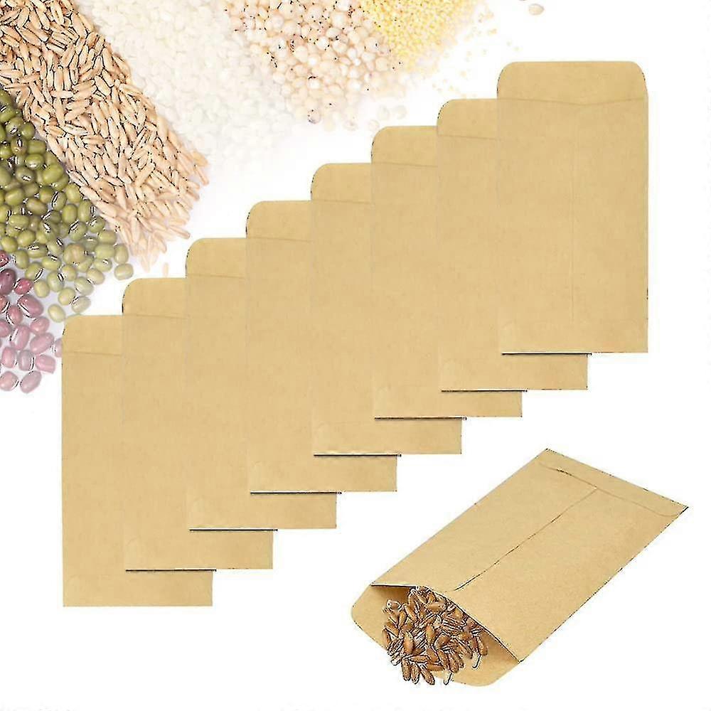 100 Pcs Small Brown Envelopes Kraft Paper Envelope Bag Seed Packets Paper(6x10cm)