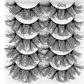 5 Paare Falsche Wimpern Natürliche Curling 8d Flauschige Wimpernverlängerung Weiche Dünne Dicke Wimpern Make Up Tool-G06