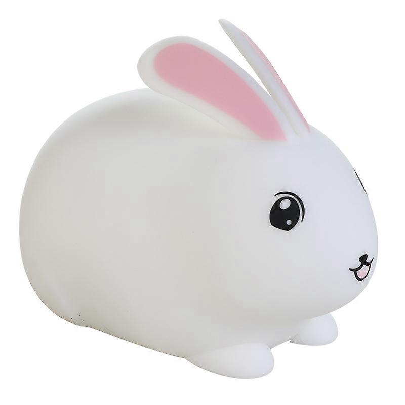Bunny Night Light 7-Colors: Soft Silicone Nightlights with Rechargeable, Portable Timing Function Lamp, Night Lamp Wireless
