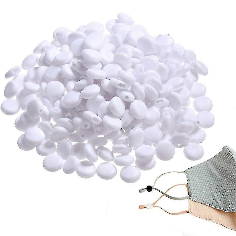 100pcs White Sewing Elastic Mask Band With Adjustable Buckle Elastic Ear Loop Strap Earmuff Rope For Mask