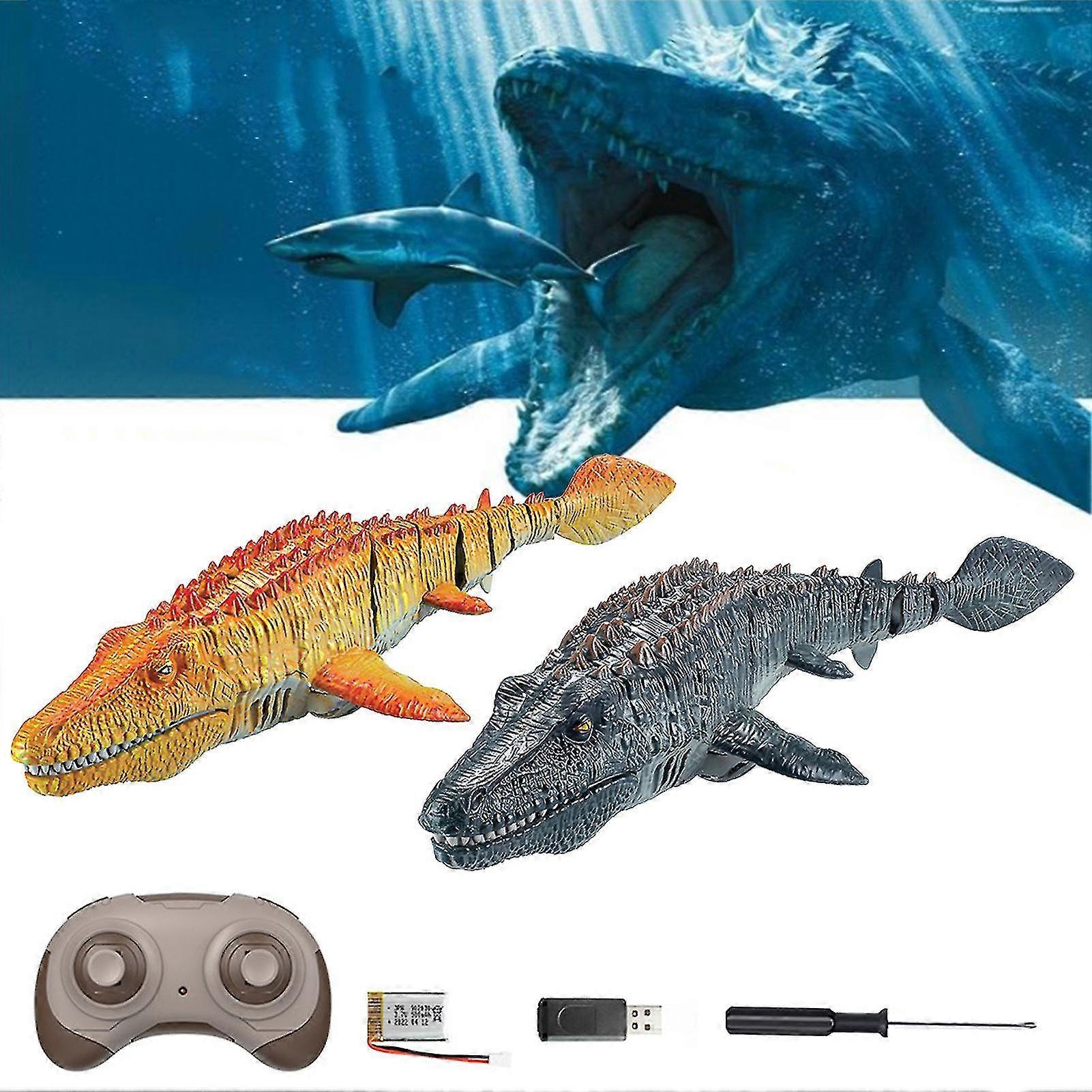 Realistic Mosasaurus Diving Toys For Kid Remote Control Mosasaurus Toy With Light And Water Spray For Swimming Pool Lake