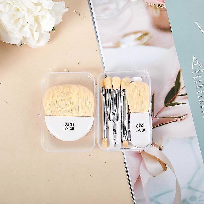 Portable Travel Makeup Brush Set 6 Pcs Mini Cosmetic Brushes With Box
